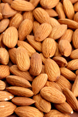 tasty almond nuts, close up