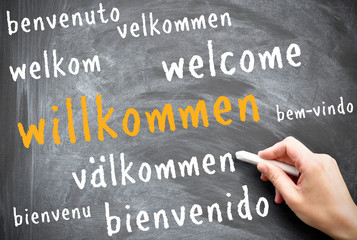 willkommen in vielen sprachen