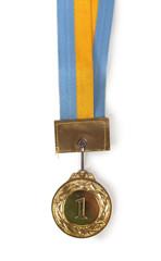 gold Medal & Ribbon on isolated background
