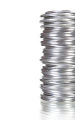 coin stack isolated on white
