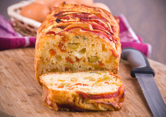Bell pepper and olive loaf.