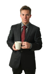 Young Businessmen with Tea Cup