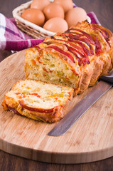 Bell pepper and olive loaf.