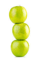 Green apples isolated on the white background