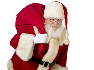 santa claus with gift bag