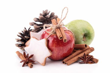 apple,cinnamon and decoration