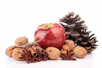 apple fruit decoration on white
