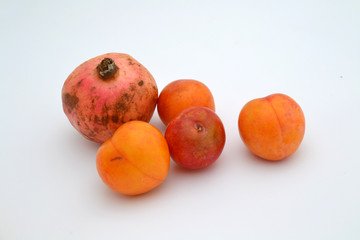 Granatapfel mit gelben Pflaumen