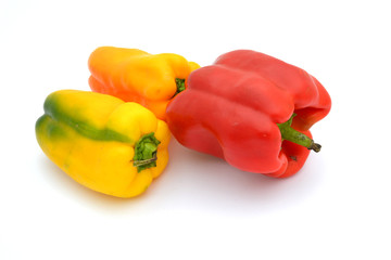 Paprikaschoten auf wei&szlig;em Hintergrund
