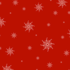 Red New Years Background With Snowflake
