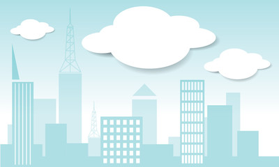 Fototapeta premium Vector city and cloud