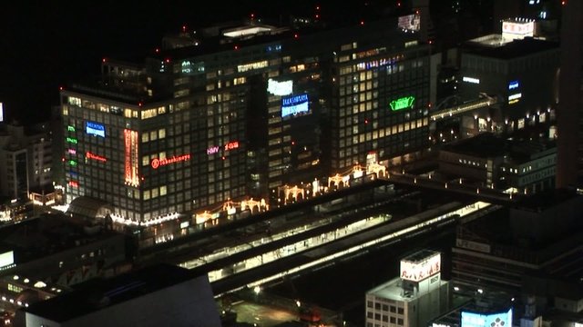 東京の夜景　新宿　タカシマヤタイムズスクエア