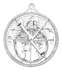 Ancient Astrolabe - 15th century - obrazy, fototapety, plakaty
