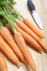 Carrots on a chopping board
