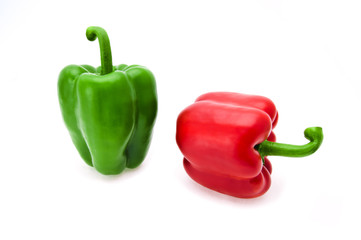 ripe red and green pepper