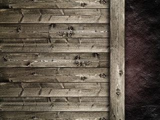 Template background - old wall and wood