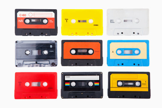 Collection of retro audio cassettes