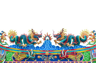 Double dragon statues.