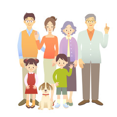 Fototapeta premium 家族 家庭 子供 イラスト