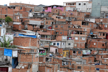 slum, poverty in neighborhood of Sao Paulo city, Brazil