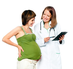 Doctor  with the pregnant woman