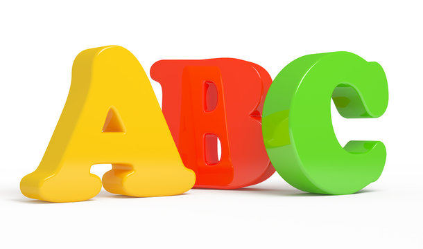 Color ABC Letters over white background.