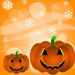 Halloween background with pumpkins