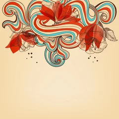 Papier Peint photo Fleurs abstraites Illustration vectorielle de beau fond floral romantique