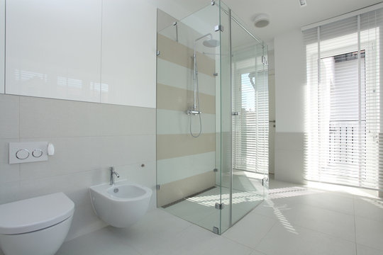 Spacious bright bathroom