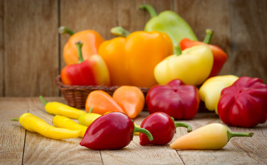 Multicolored peppers - colorful peppers