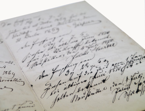 alte Schrift um 1850, Kalligrafie