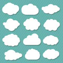 Abwaschbare Fototapete Himmel Cartoon-Wolken-Set