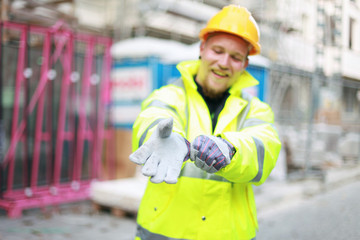 Bauarbeiter auf der Baustelle