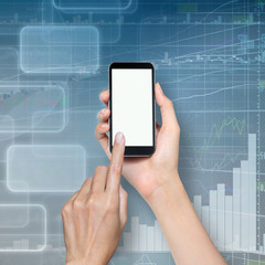 hand touch screen on smartphone