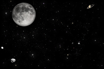 Obraz na płótnie Canvas Księżyc i gwiazdy