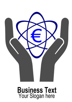 Logo Euro im Atomzeichen