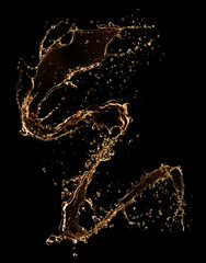 Wavy oil splash, isolated on white background