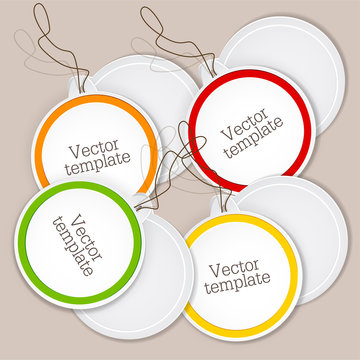 Set of bubbles, stickers, labels, tags. Vector template