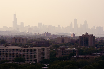 Fototapeta premium Daleki widok Chicago