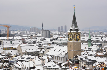 Winter view of Zurich