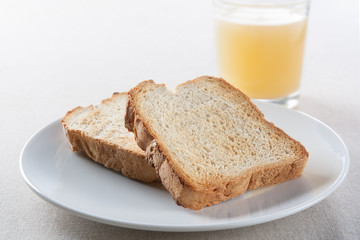 toast with fruit juice