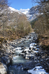 Mountain river in Elm region, Switzerland