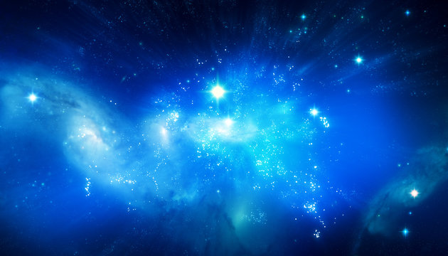 Beautiful blue galaxy background