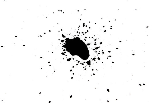 Chinese ink drops on a white background.