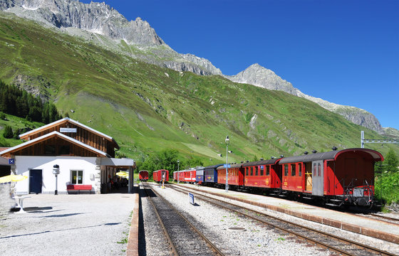 Old train staion in the Swiss Alps