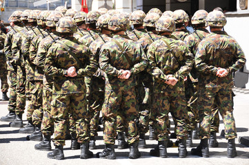Soldiers in camouflage