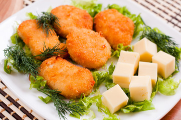 Chicken nuggets with cheese