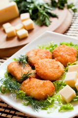 Chicken nuggets with cheese