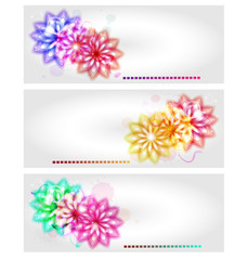 Abstract flower banners