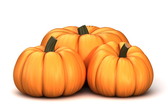 3d render of pumpkins